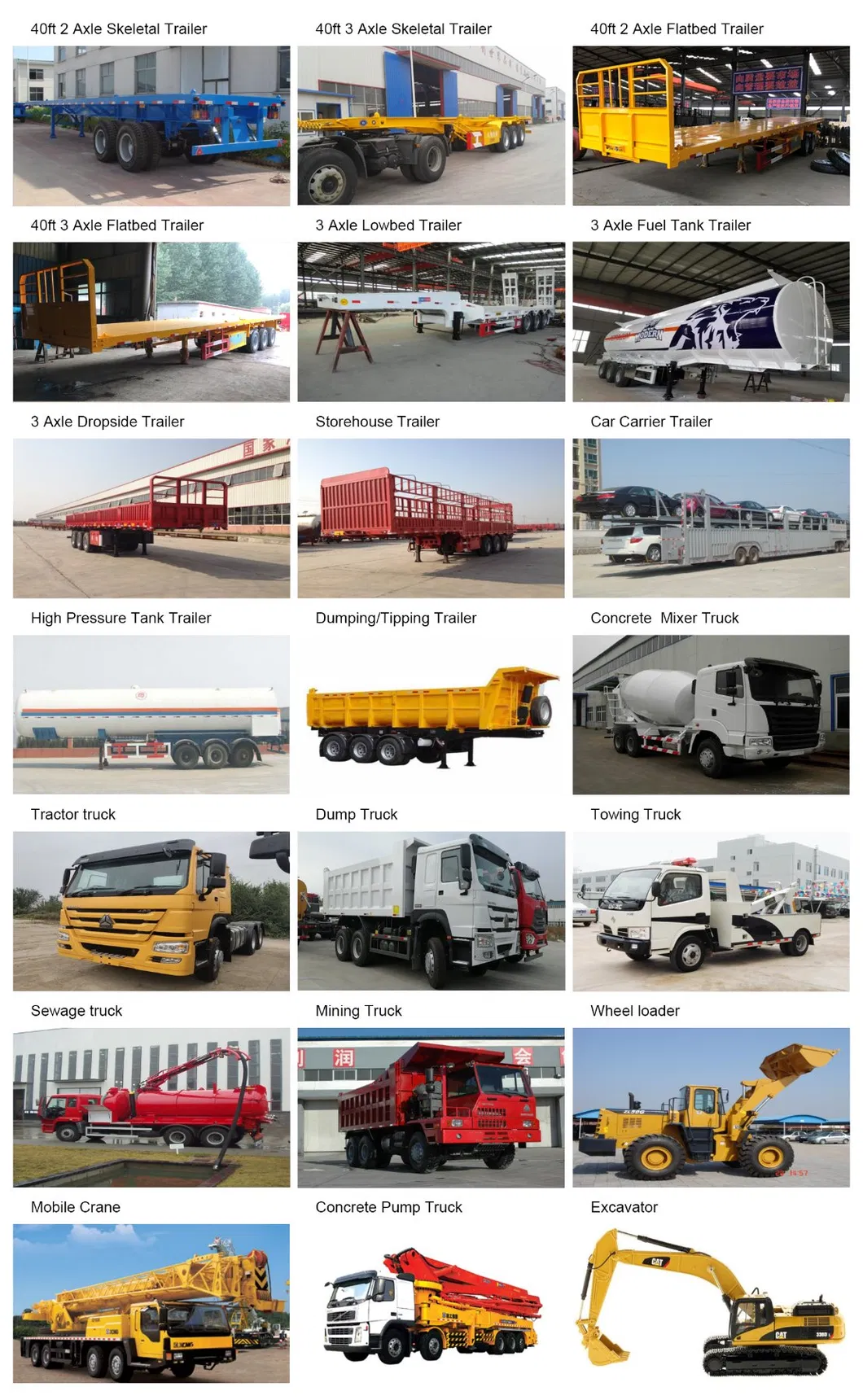 Haiqi Brand Top Quality 3 Axles 50tons High Bed Cargo Semi Trailer