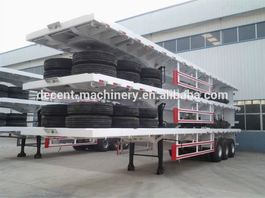 Heavy Duty 60 Ton 70 Ton 3 Axles Fence Sidewall Semi Trailer High Side Flatbed Semi Trailer for Sale