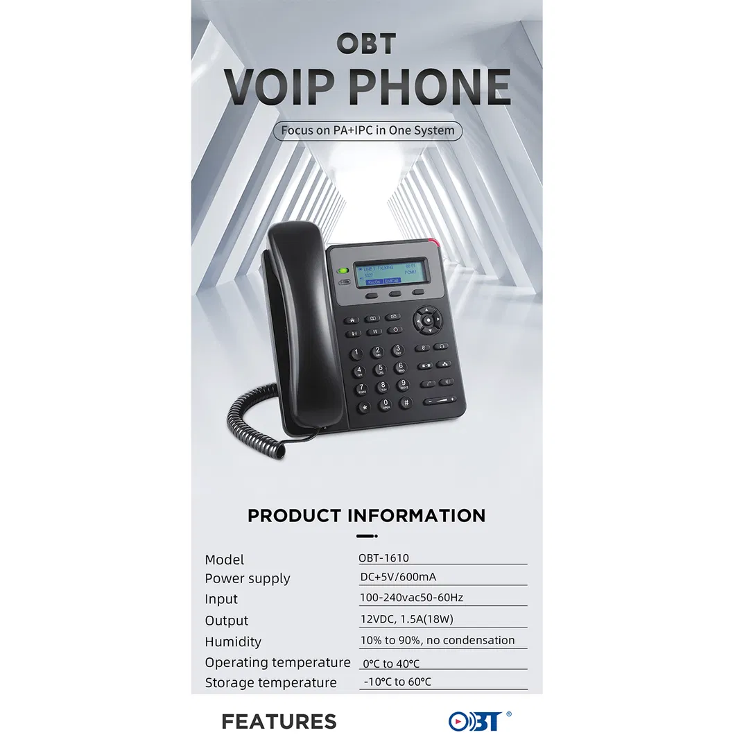 High Quality Network IP VoIP Wired Telephone Basic SIP Phone