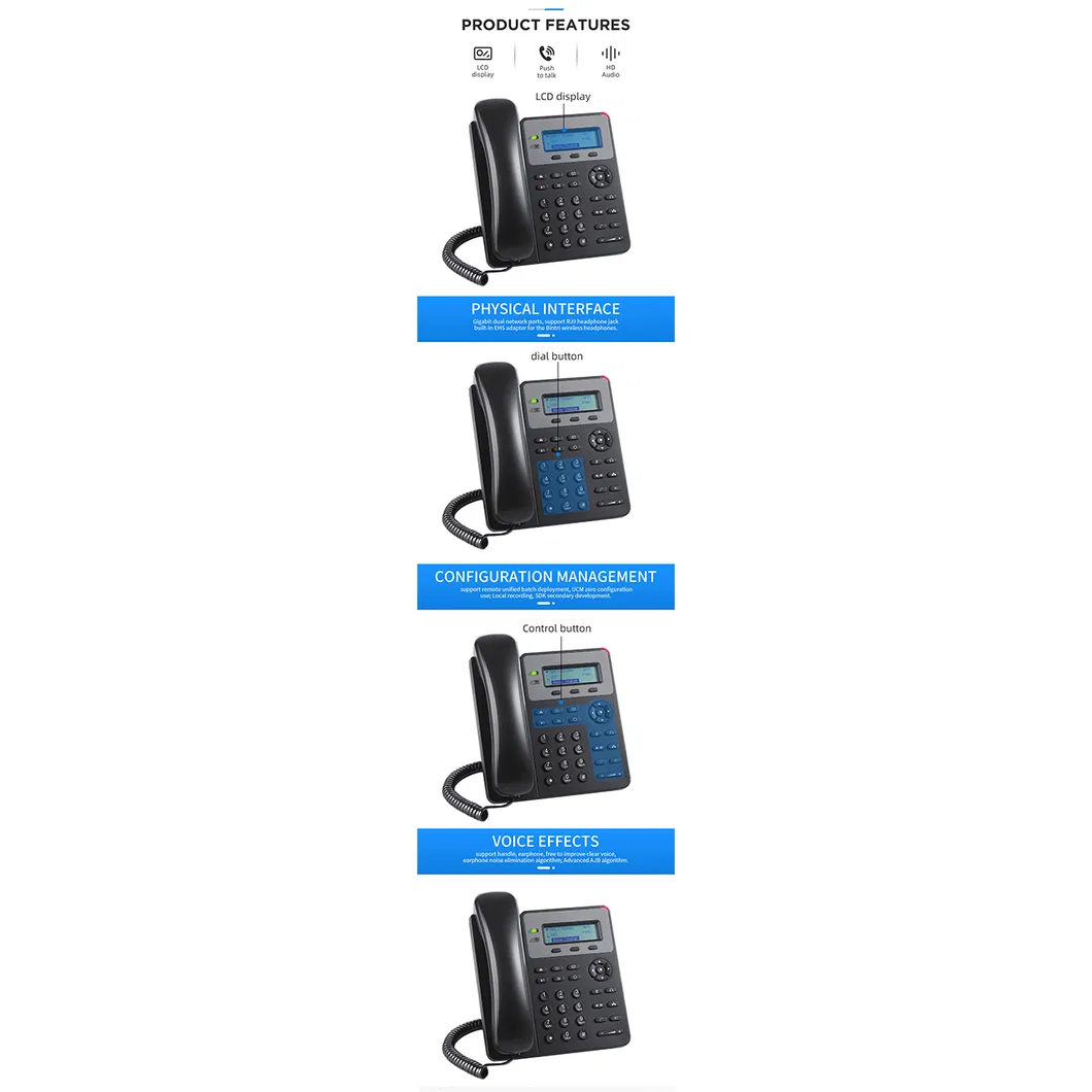 High Quality Network IP VoIP Wired Telephone Basic SIP Phone
