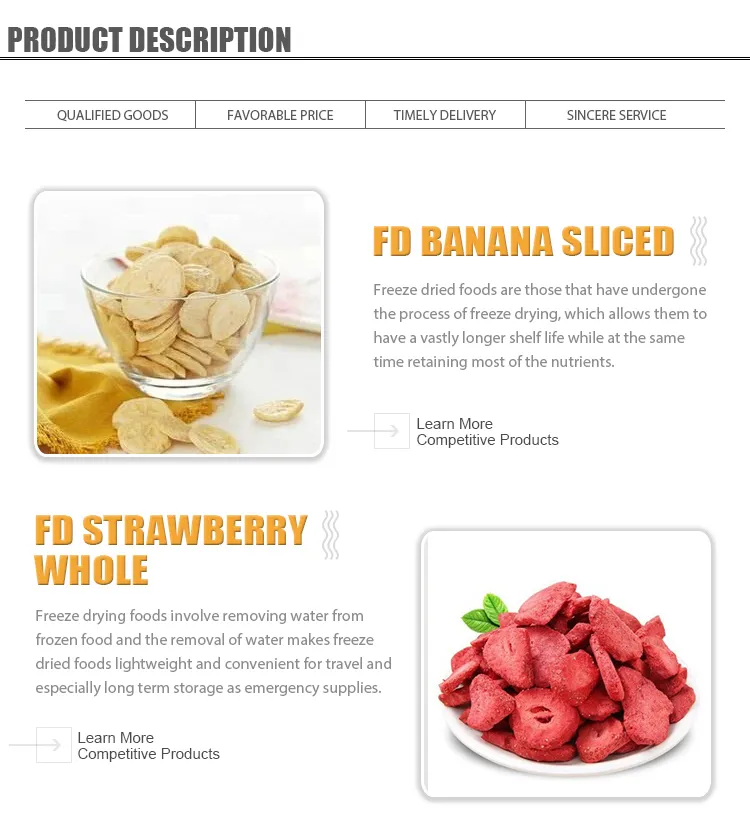 Hot Sell Vacuum Package Freeze Dried Strawberry Sliced