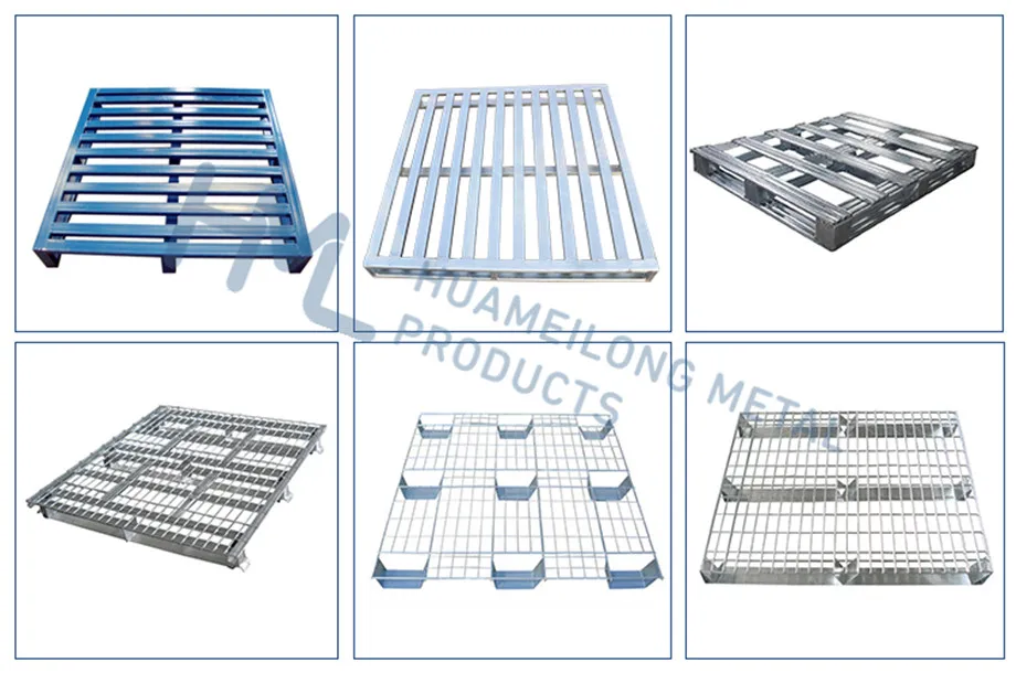 Huameilong Heavy Duty Cheap Galvanized Metal Pallet for Warehouse Storage