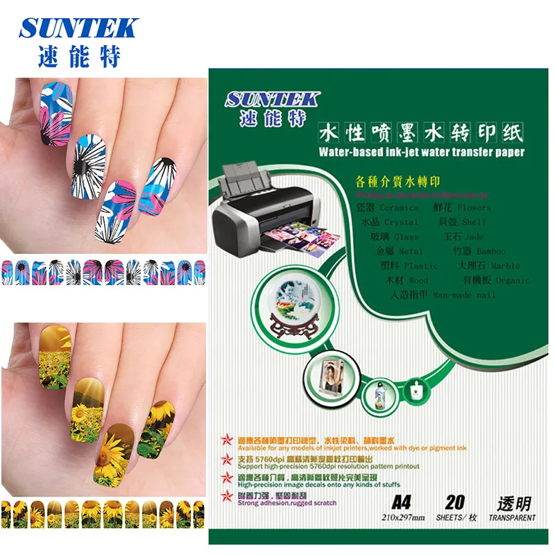 Inkjet Water Transfer Slide Decal Sticker Paper for Nail