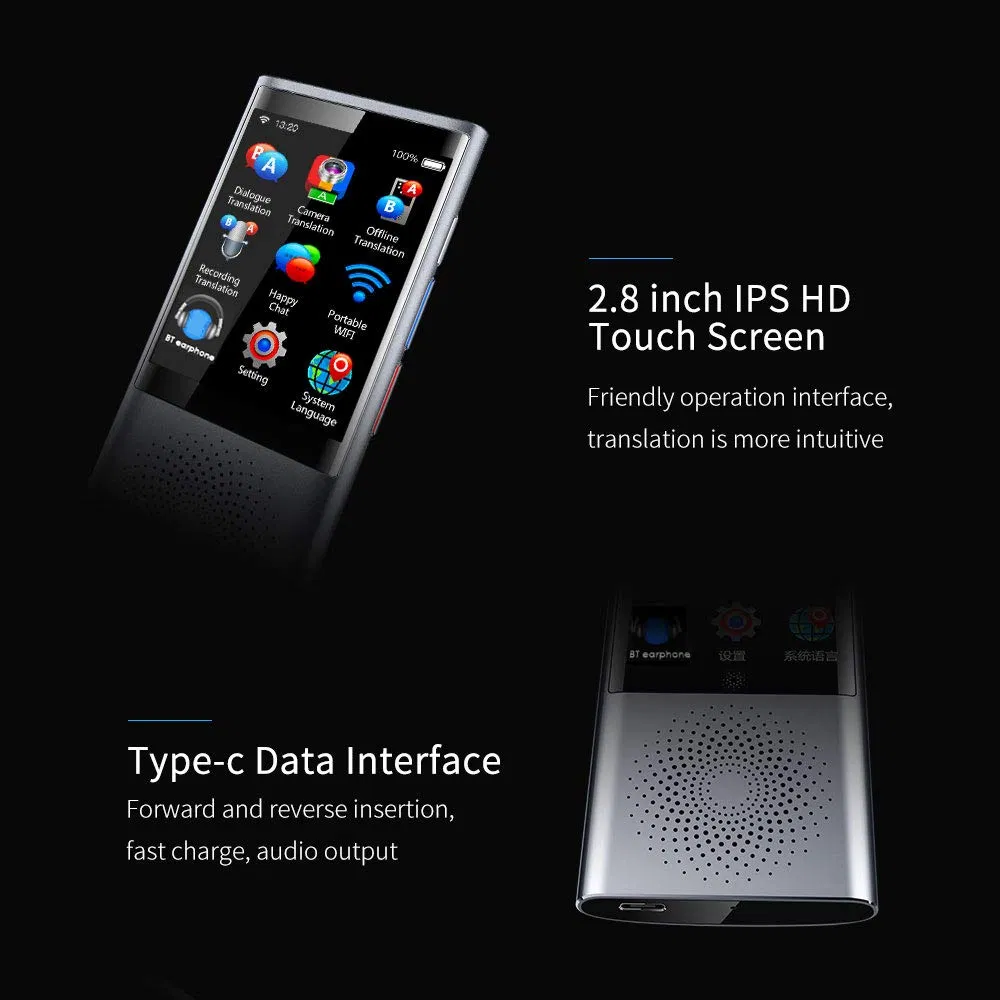 Instant Offline Language Translator Device Two-Way Translator 75 Languages Translation Photo Translation 4G WiFi Hotspot Connection Networks
