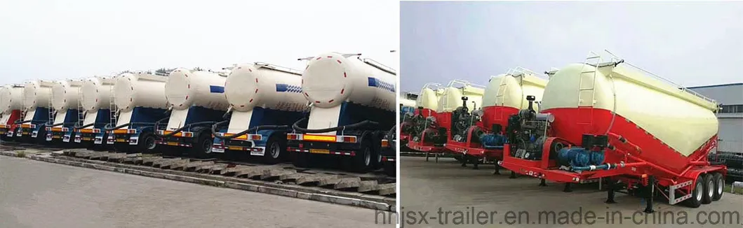 Jushixin Low Price 18-70m3 Optional Tri Axles Bulk Cement Transport Tanker Semi Trailer