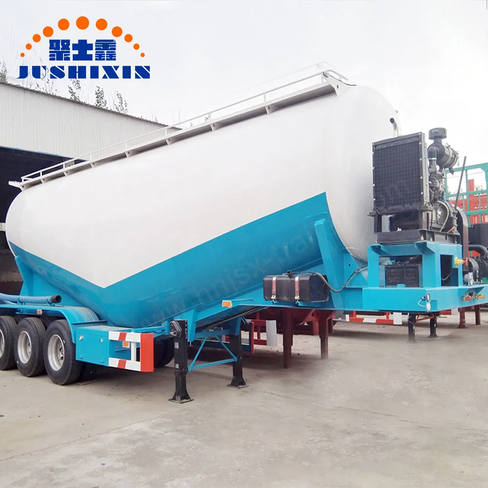 Jushixin Low Price 18-70m3 Optional Tri Axles Bulk Cement Transport Tanker Semi Trailer