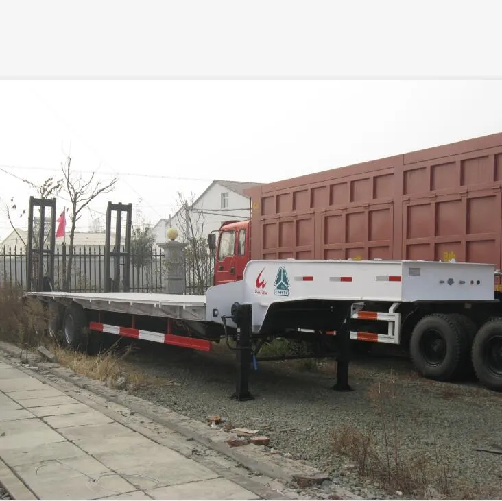 Machinery Carrier 3 Axle Lowbed Truck Semi Trailer