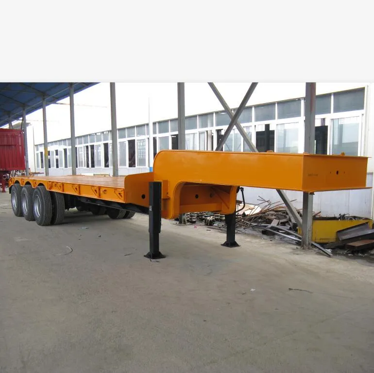 Machinery Carrier 3 Axle Lowbed Truck Semi Trailer