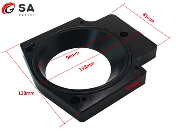 Manifold Adapter Plate for 102mm Throttle Body for G M Gen III Ls1 Ls2 Ls6 Lsx Ls4 Black