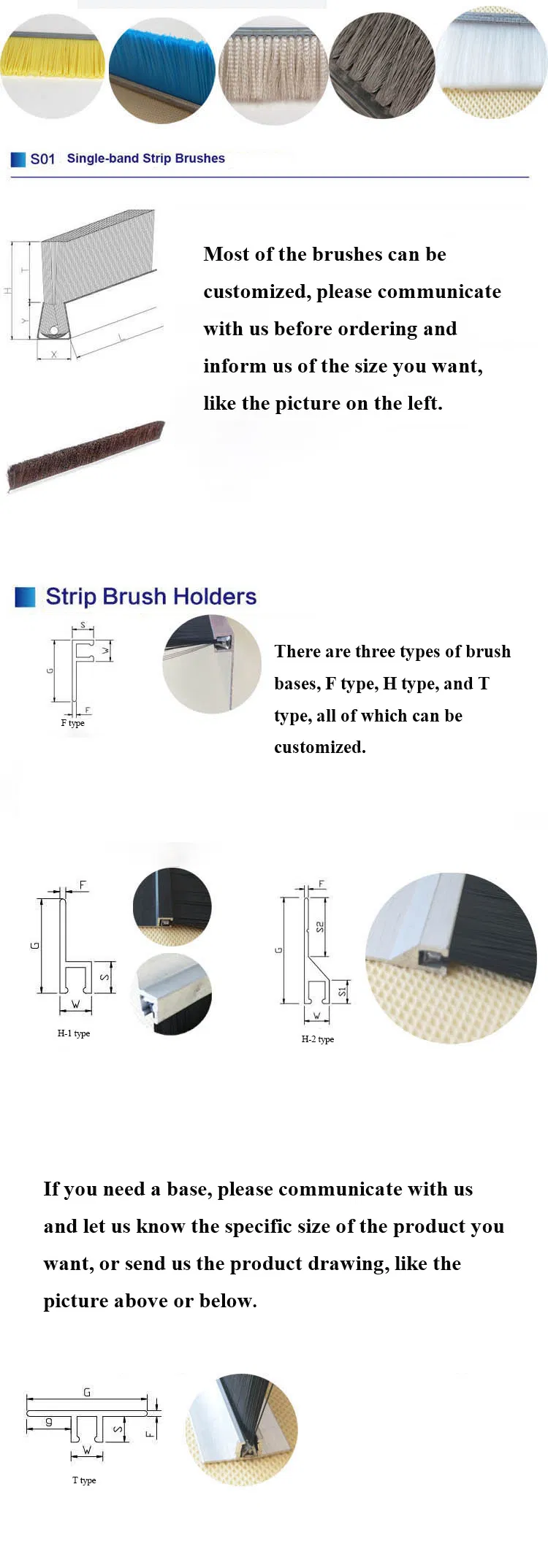 Manufacturer Customized Horse Sisal Hair Nylon Door Sweeps Aluminium Seal Strip Brush