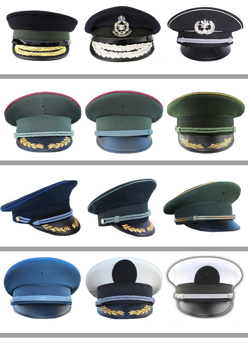 Military German Officer Hat / Hot Sale Military Army Police Officer Peak Hat