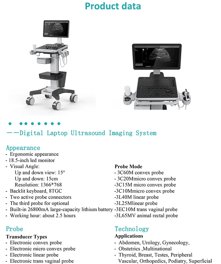 My-A022A Medical 18.5-Inch LED Monitor Digital Ultrasound Imaging System