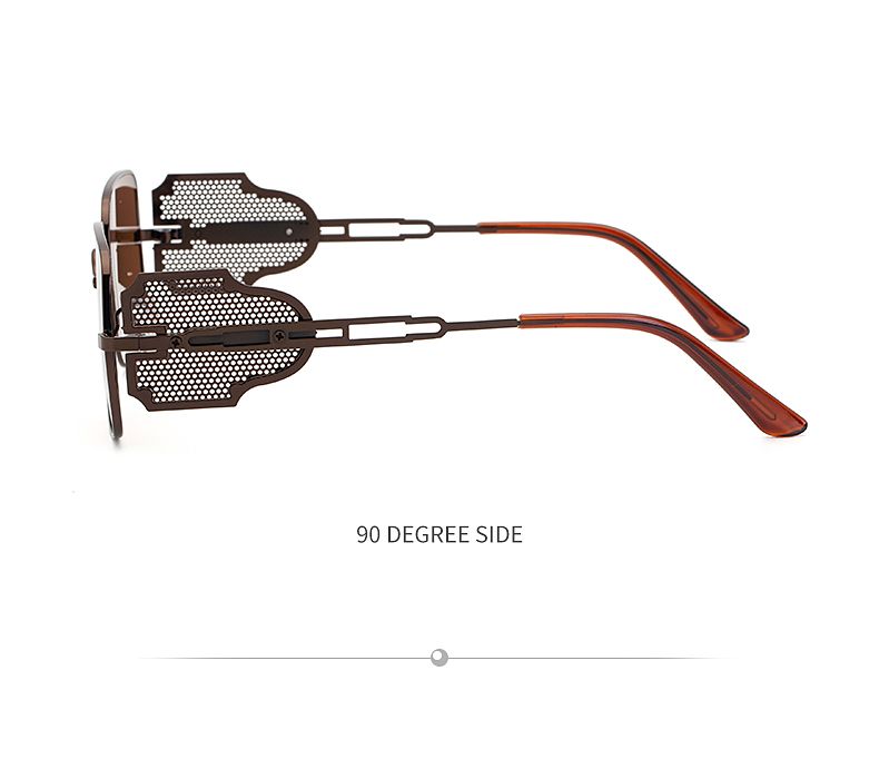 New Steampunk Sunglasses Men Metal Side Windproof Sunglasses Square Glasses Sunglasses