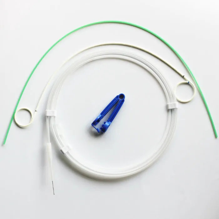 Pig Tail Double J Ureteral Stent Double J Catheter Set Pusher Guide Wire