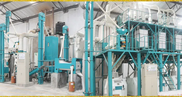 PLC Control Complete 150t/24h Maize Flour Milling Machinery