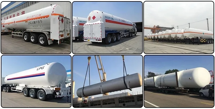 Price of New Type 55cbm/35000L Carbon Steel LNG Tank Semi Trailer