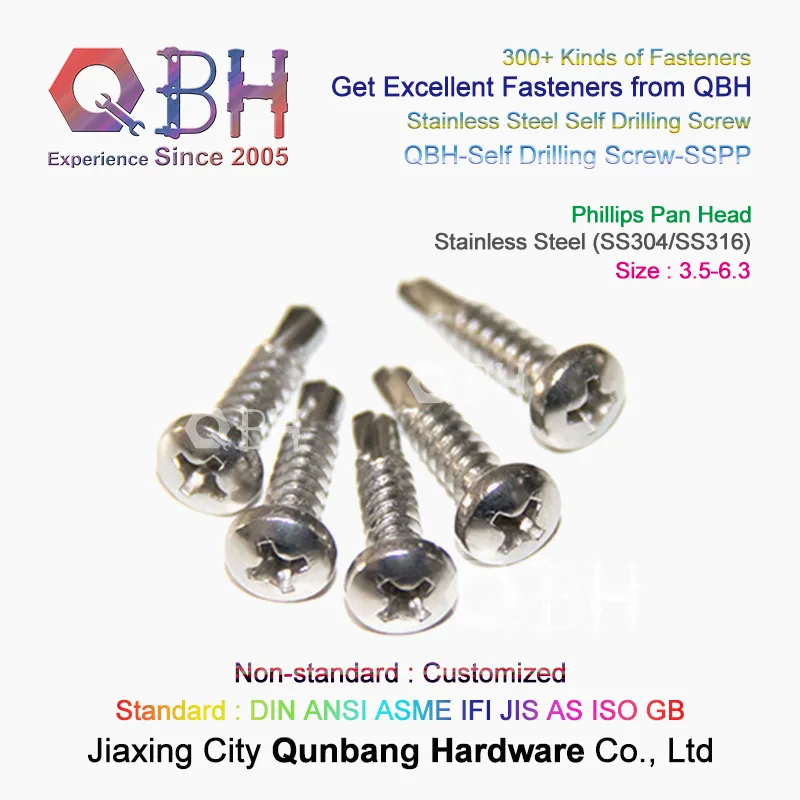 Qbh Customized Zinc Plated HDG Black Plain Zp Yzp Heat Treatment Dacromet Geomet Carbon/Stainless Steel Hex Head Washer Self Drilling Screw Roofing Fasteners