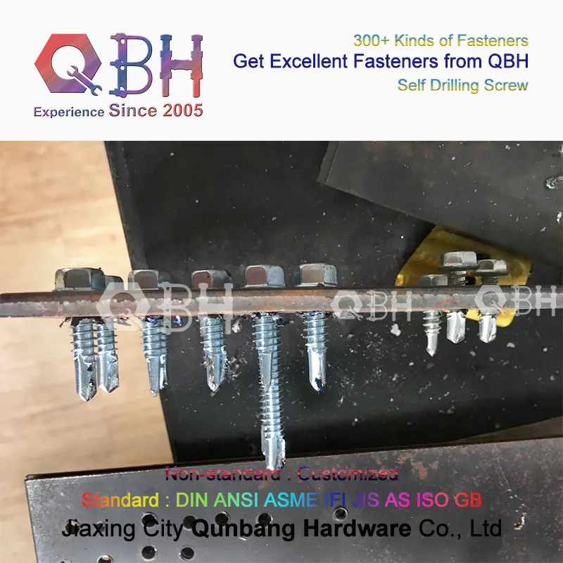 Qbh Customized Zinc Plated HDG Black Plain Zp Yzp Heat Treatment Dacromet Geomet Carbon/Stainless Steel Hex Head Washer Self Drilling Screw Roofing Fasteners