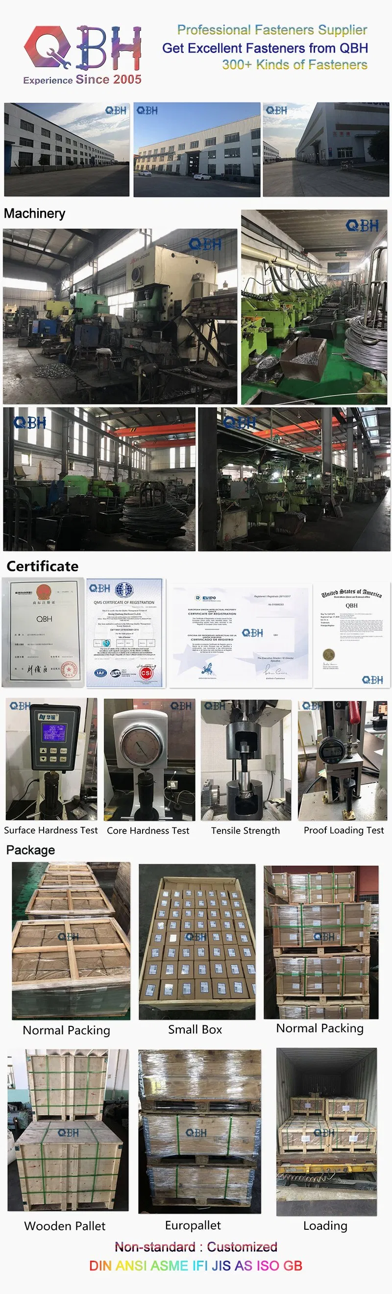 Qbh Customized Zinc Plated HDG Black Plain Zp Yzp Heat Treatment Dacromet Geomet Carbon/Stainless Steel Hex Head Washer Self Drilling Screw Roofing Fasteners