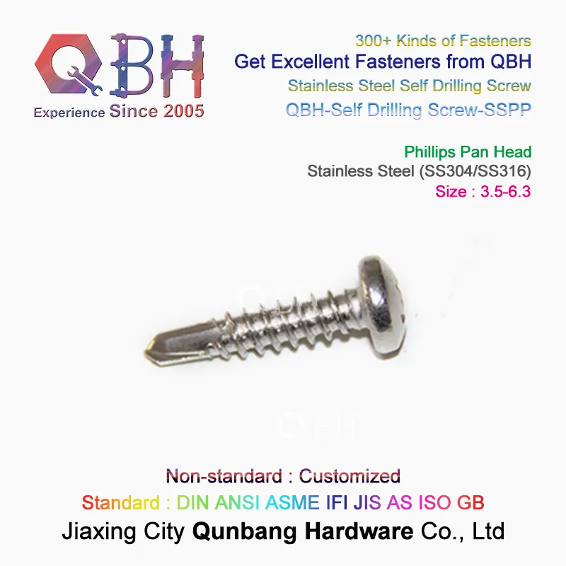 Qbh Customized Zinc Plated HDG Black Plain Zp Yzp Heat Treatment Dacromet Geomet Carbon/Stainless Steel Hex Head Washer Self Drilling Screw Roofing Fasteners
