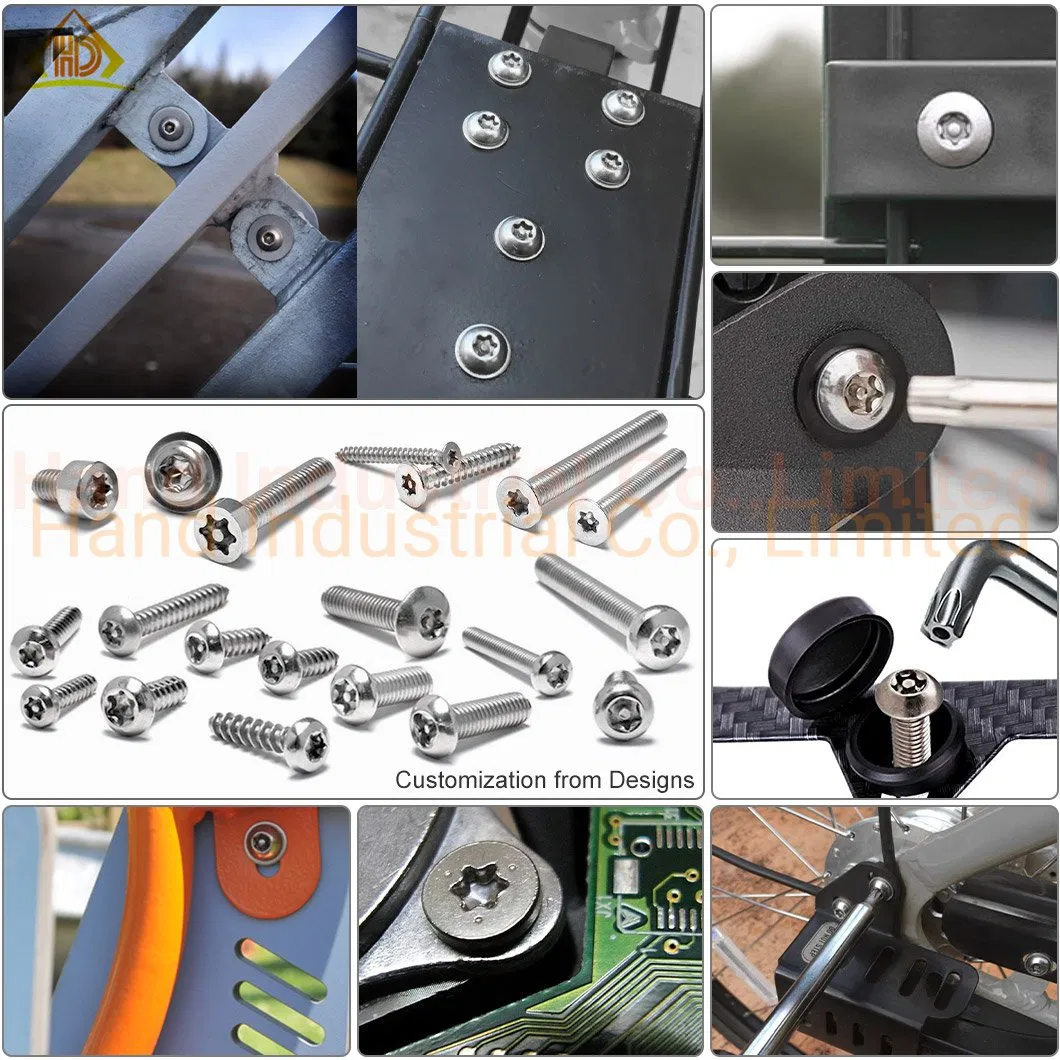 Security Screw 18-8 Inox Stainless Steel Pan Head St4.2 Torx Pin Self Tapping Screw