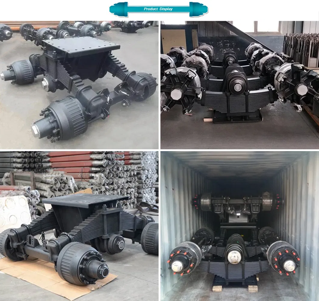 Semi Trailer Truck Parts Suspension 24t 28t 32t Single Point Bogie Suspension with Germany Type Axle for Auto Parts