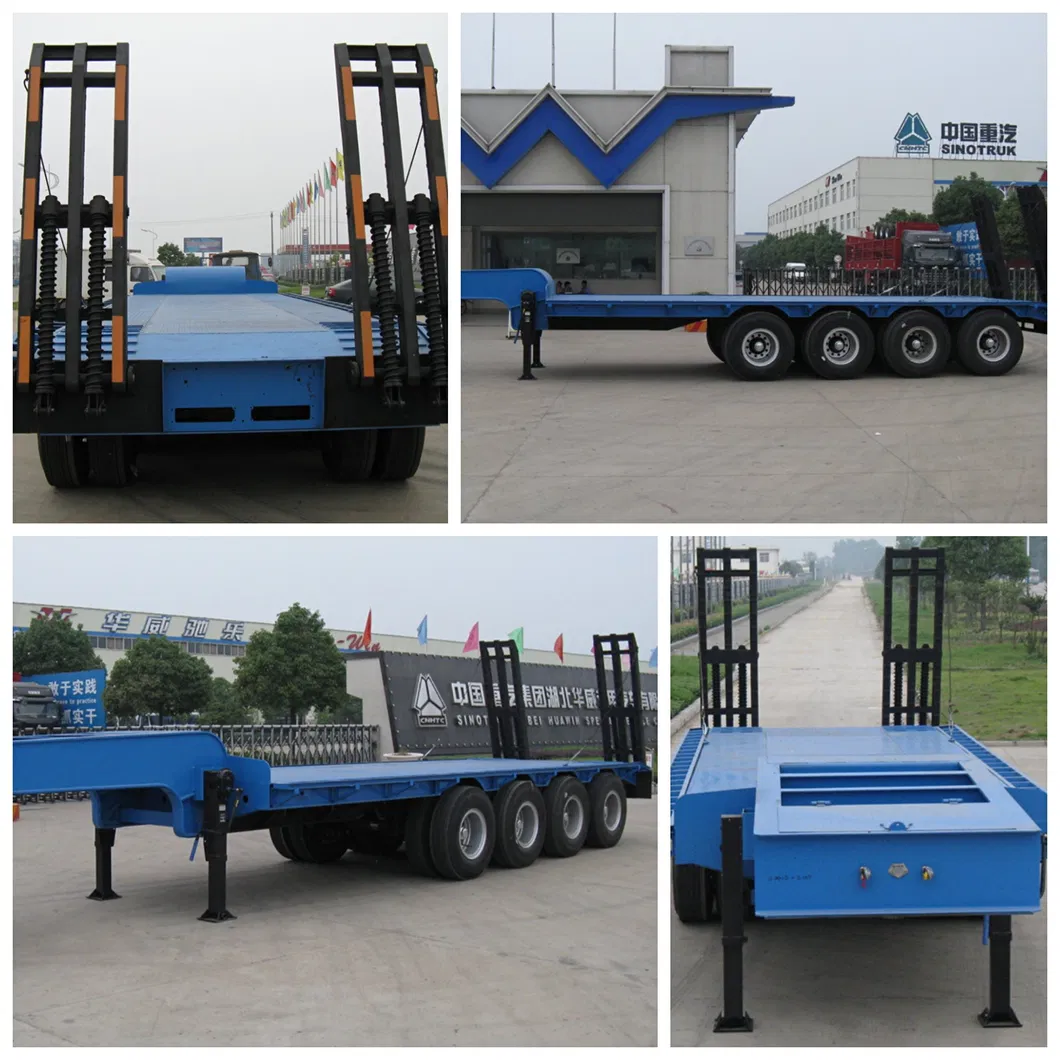 Sinotruk 4 Axle Lowbed Ramp Trailers