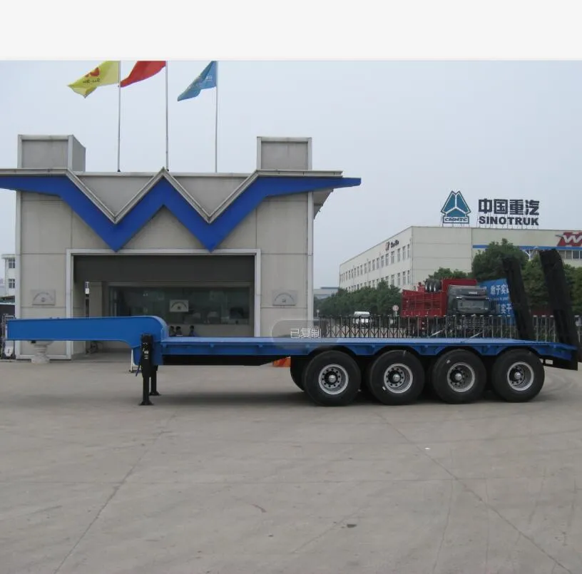 Sinotruk 4 Axle Lowbed Ramp Trailers