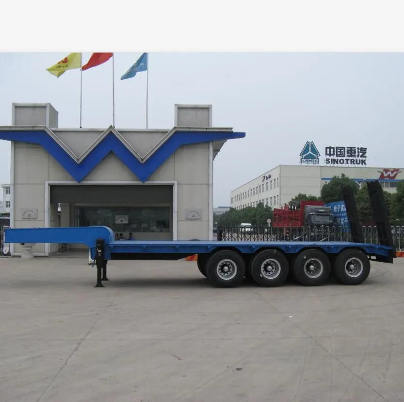 Sinotruk 4 Axle Lowbed Truck Semi Trailer