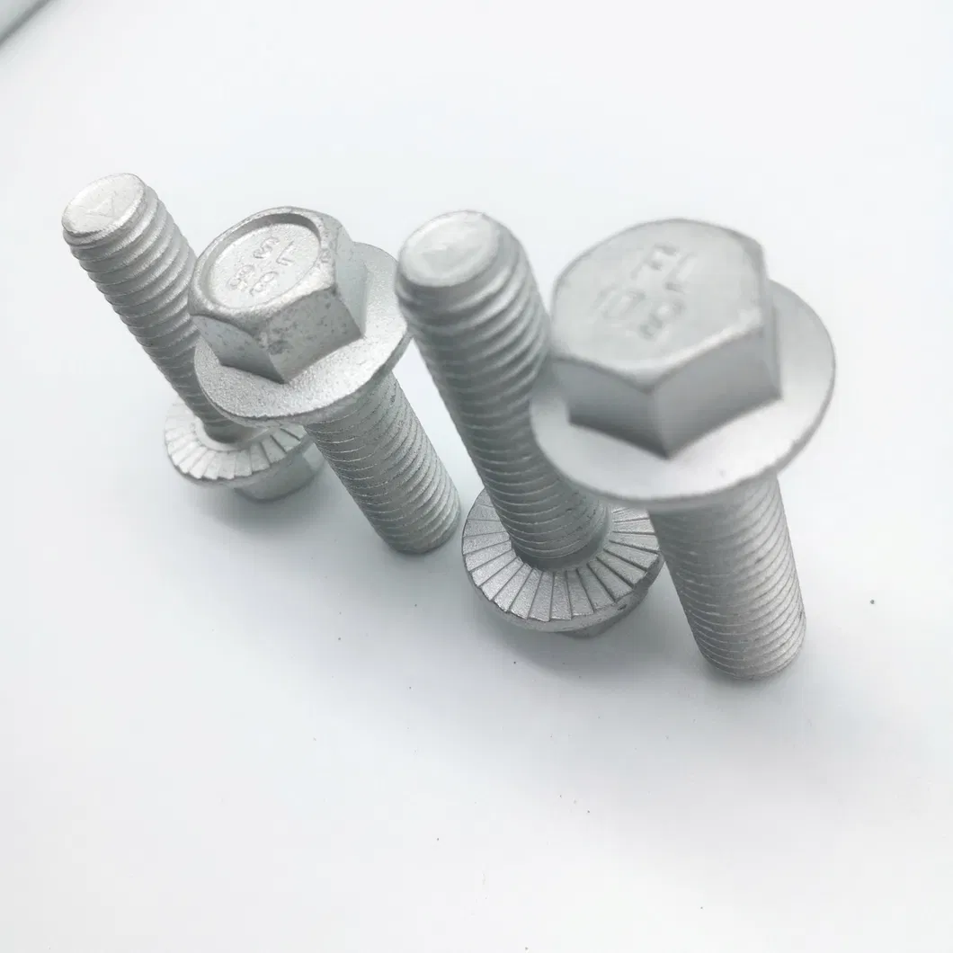 Slotted Hex Flange Screws White Zinc