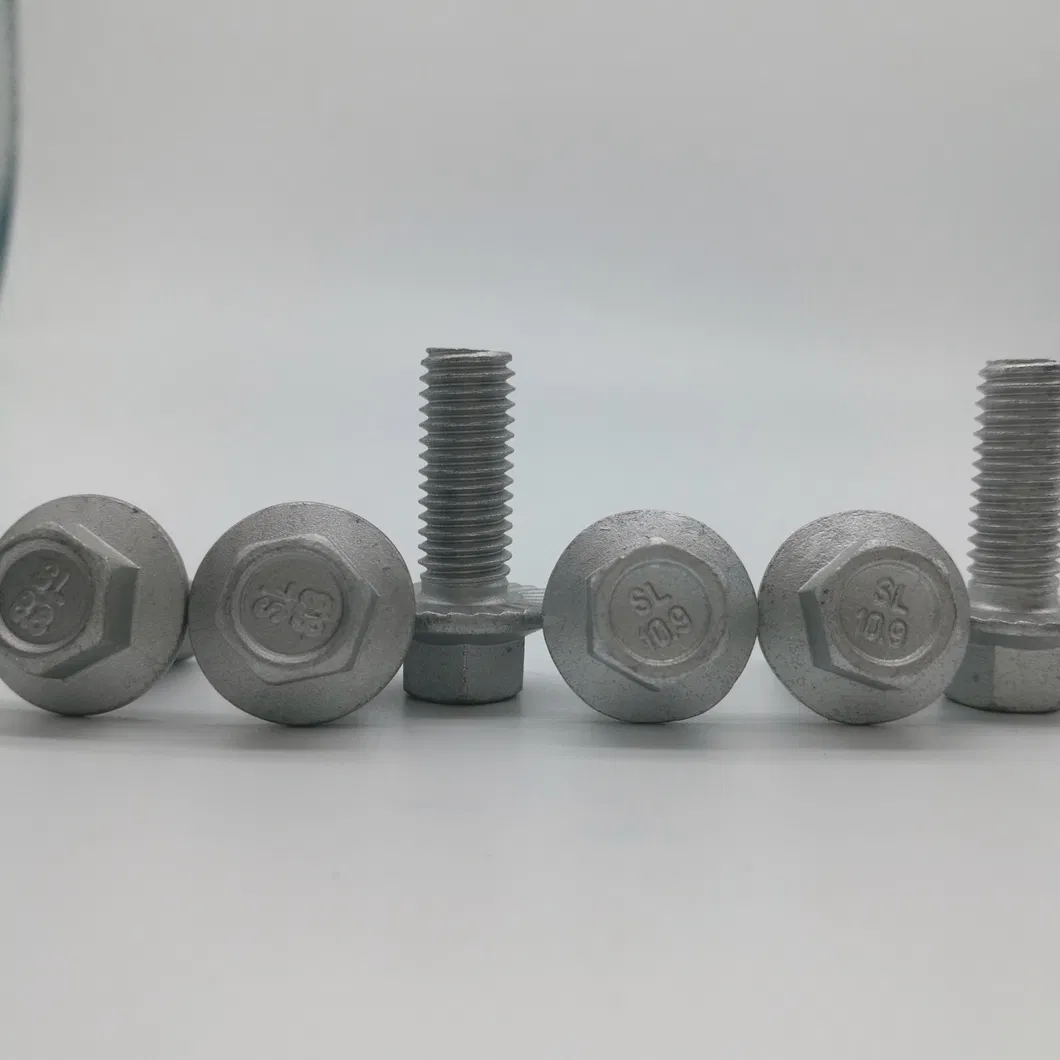 Slotted Hex Flange Screws White Zinc
