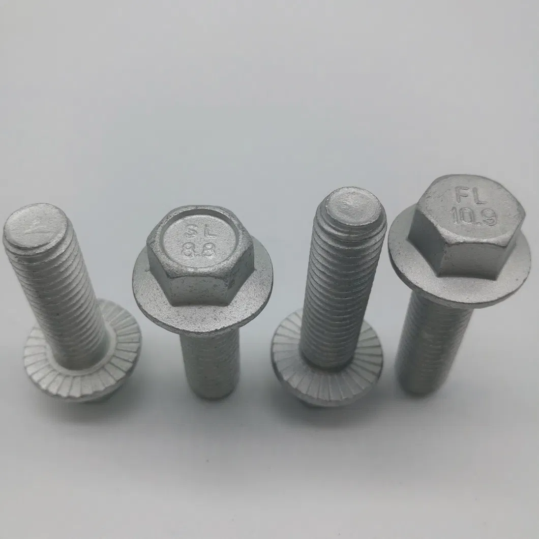 Slotted Hex Flange Screws White Zinc