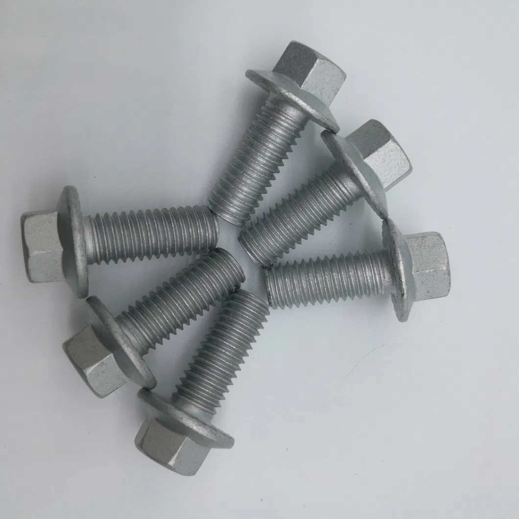 Slotted Hex Flange Screws White Zinc
