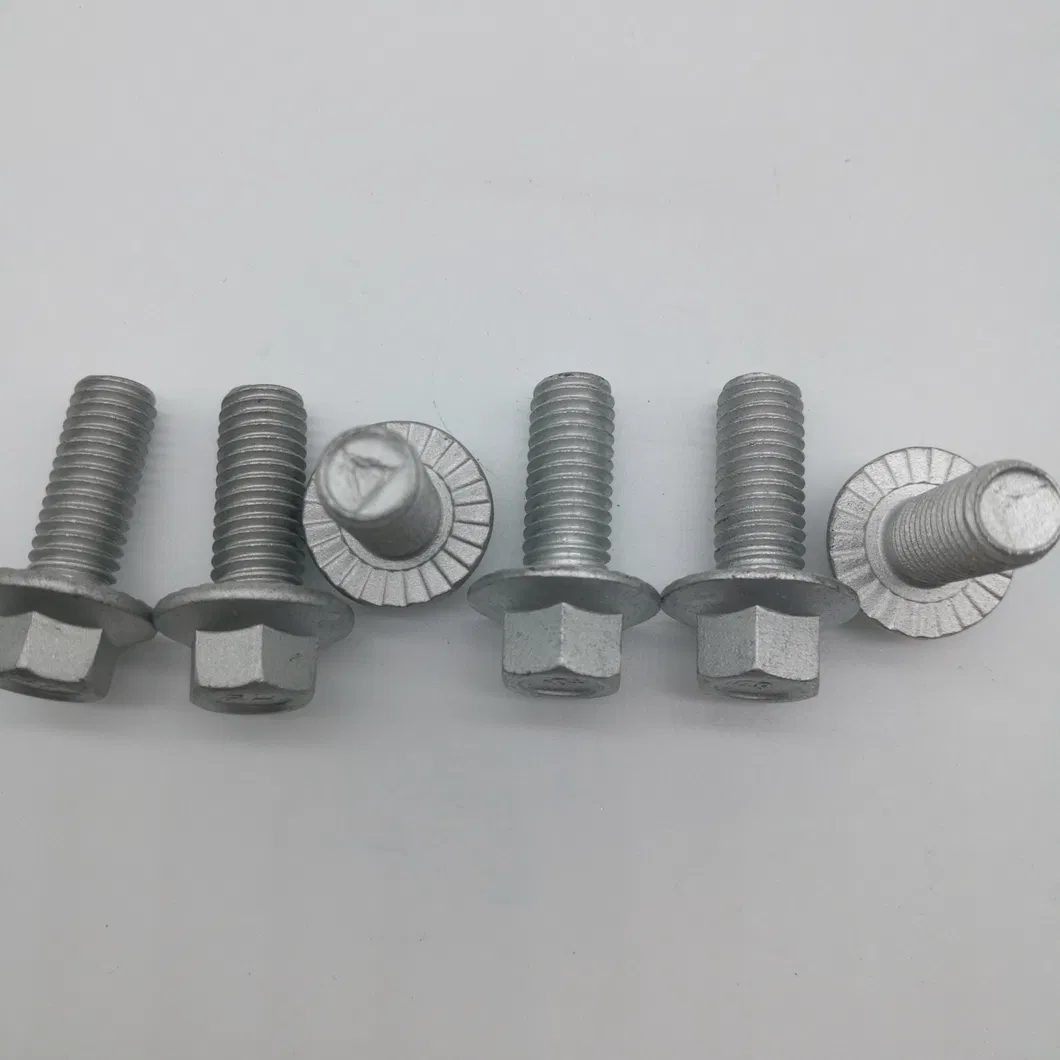 Slotted Hex Flange Screws White Zinc