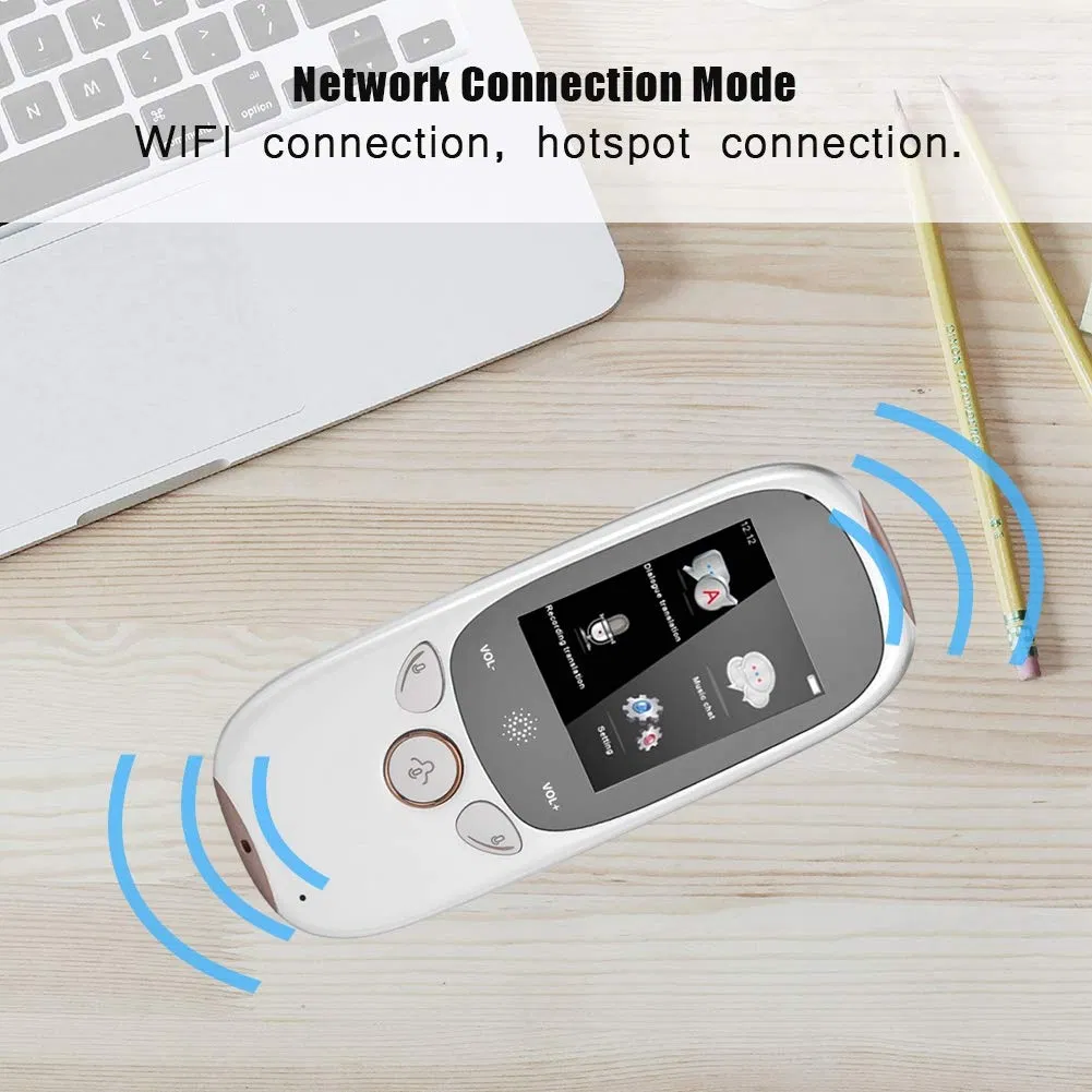 Smart Speech Translator with 2.0inch HD Touch Screen Support 75 Languages for Learning Travel Business Shopping Support WiFi Hotspot Networks
