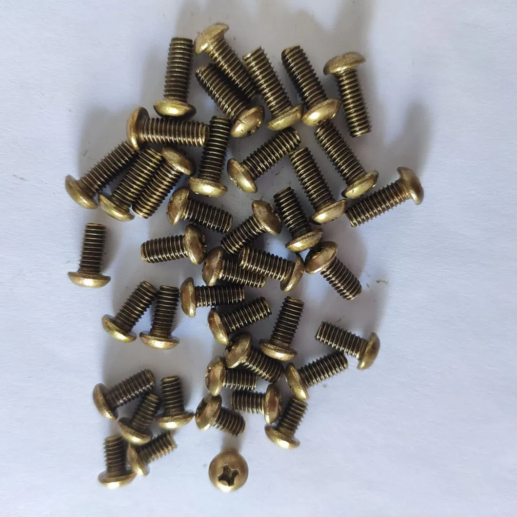 Spot Commodity Brass Fasteners DIN 7985 Pan or Fillister Head Phillips Machine Screw