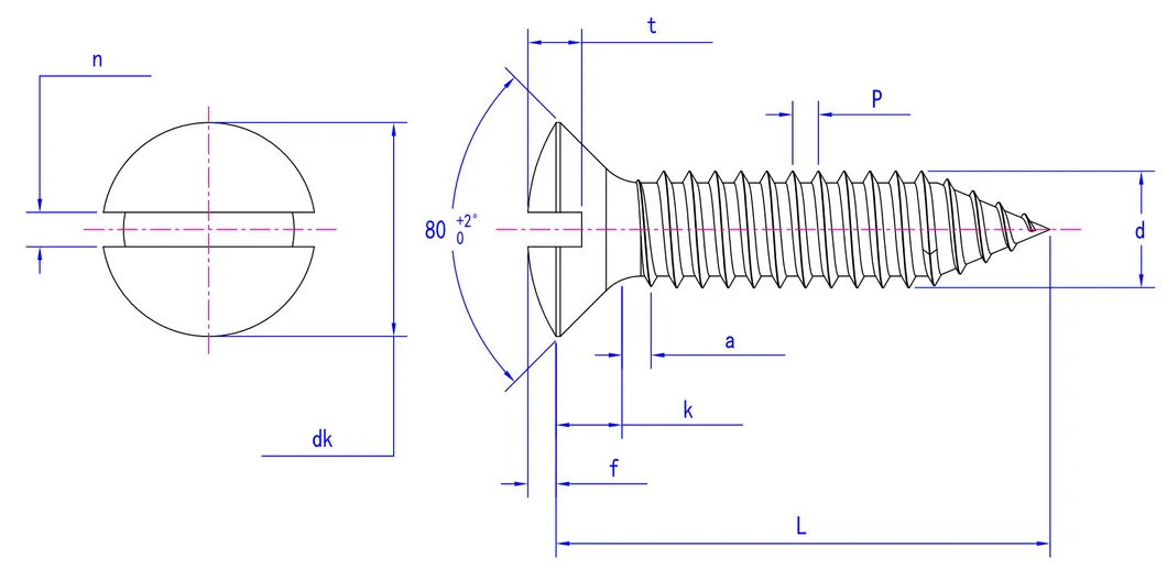 St4.2*16 SS304 Slotted Oval Head Self Tapping Screw