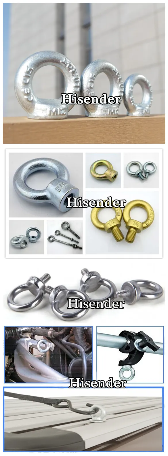 Stainless Steel Marine Rigging Fastener Zinc Plated Lifting Jisb 1168 Eye Bolt