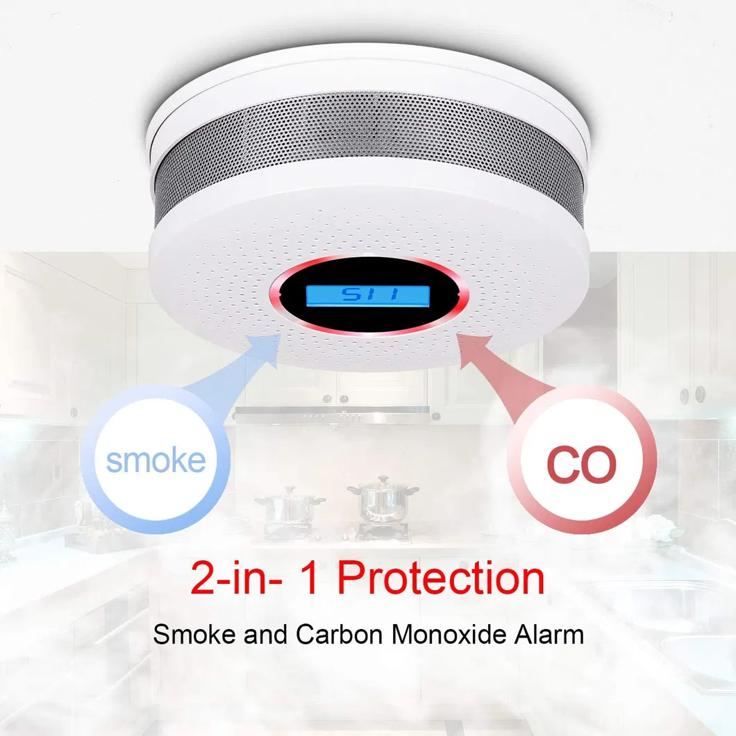 Standards LCD Display Smoke Detector Carbon Monoxide Alarm