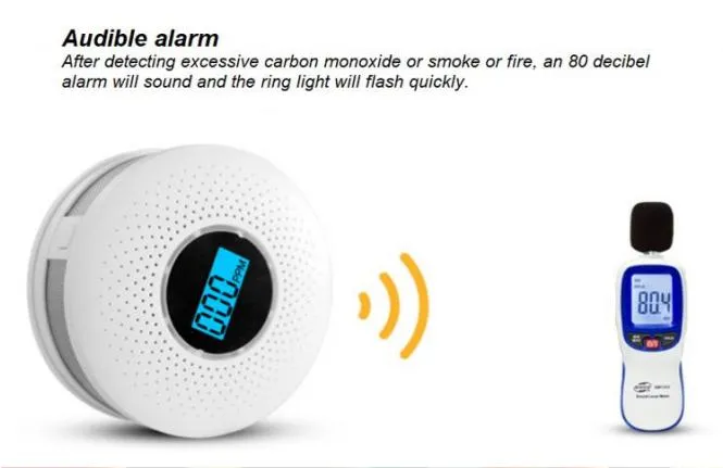 Standards LCD Display Smoke Detector Carbon Monoxide Alarm