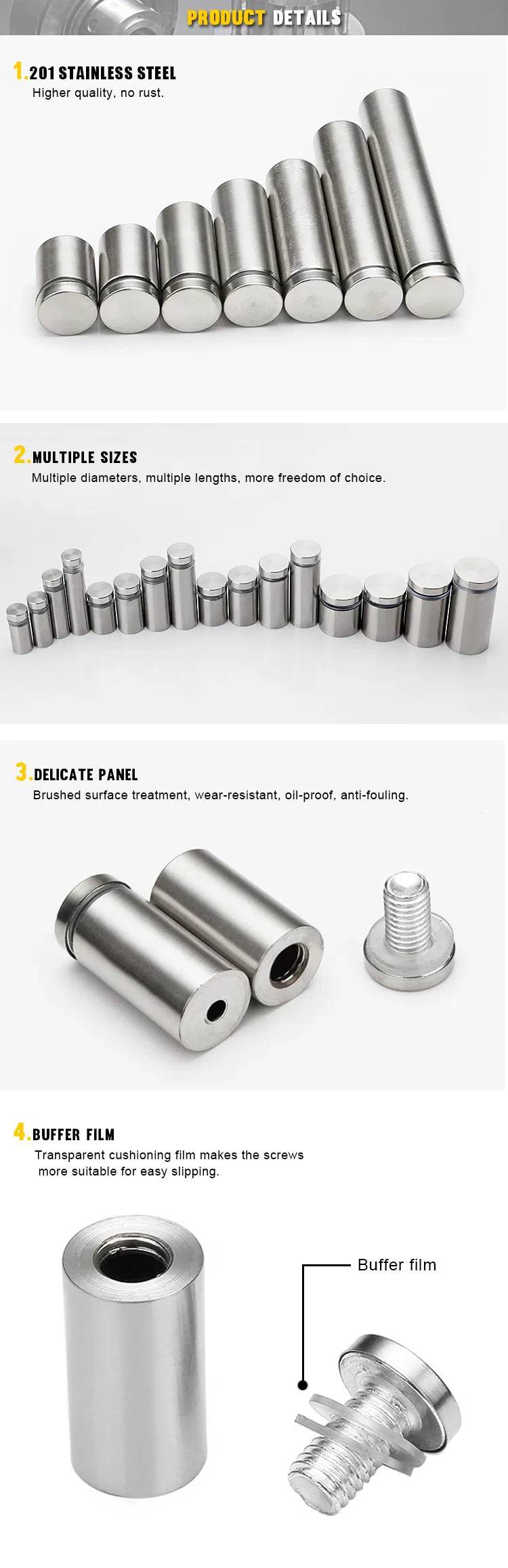 Threaded Insert Grounding Standoff Bolt