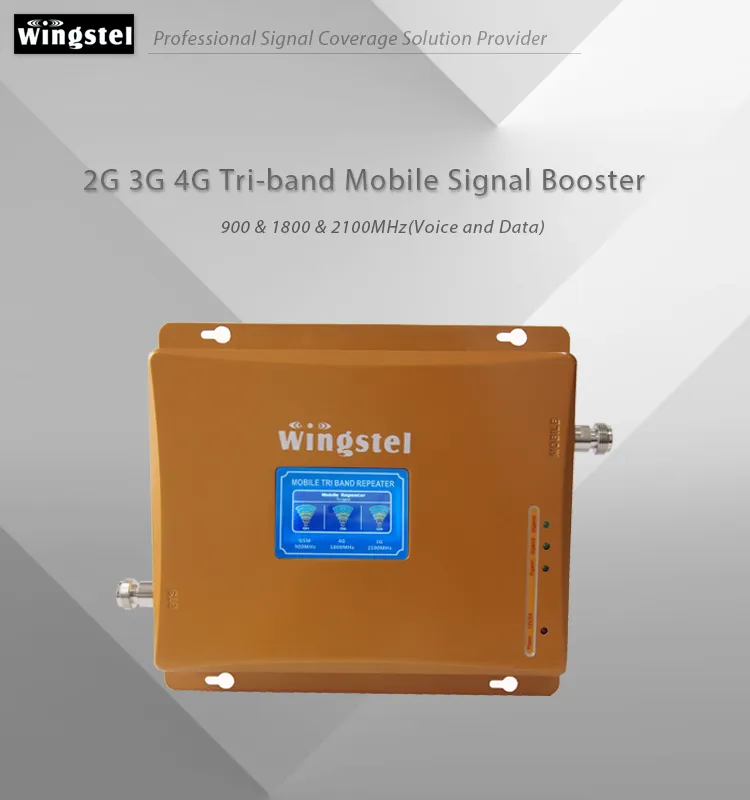 Top-Selling Cellular GSM 2g 3G 4G LTE Data Wireless Signal Booster Triband Mobile Phone Network Repeaters Full Kit with Antennas and Cable for Home and Office