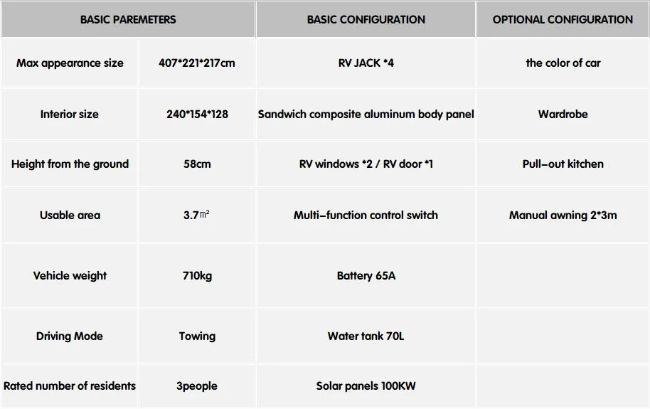 Travel off Road Camping Trailer Campers Caravan
