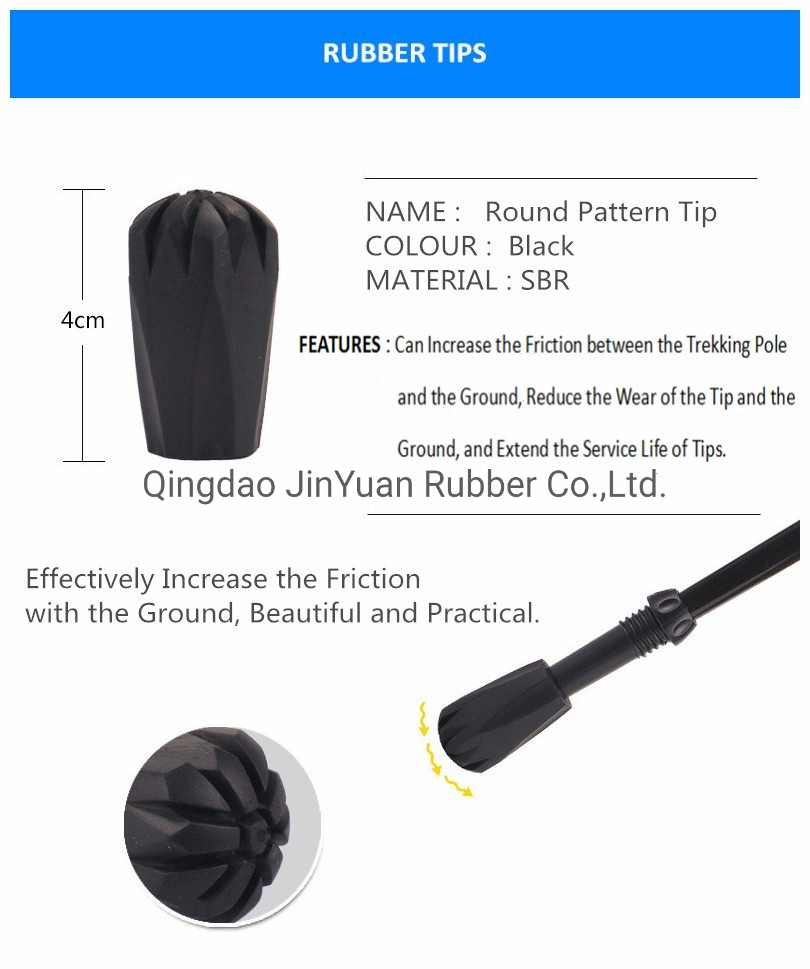 Trekking Pole Rubber Tips Cover for Outdoor Walking Aluminium Alloy Hiking Stick Part Accessorie