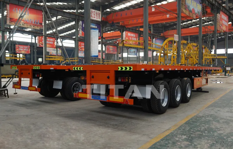 Tridem Axle 40 FT Flatbed Container 40t 3 Axle Semi Trailer