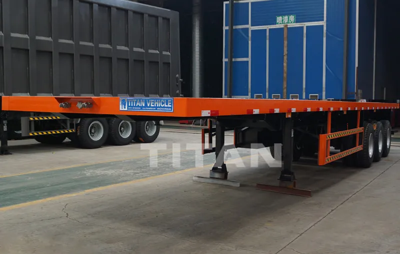 Tridem Axle 40 FT Flatbed Container 40t 3 Axle Semi Trailer