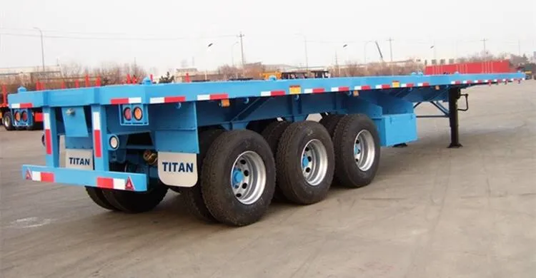 Tripple Axle Flat Bed 40FT Container Carrier Trailer Platform Semi Truck Flatbed Trailer for Sale Price