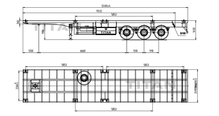 Tripple Axle Flat Bed 40FT Container Carrier Trailer Platform Semi Truck Flatbed Trailer for Sale Price