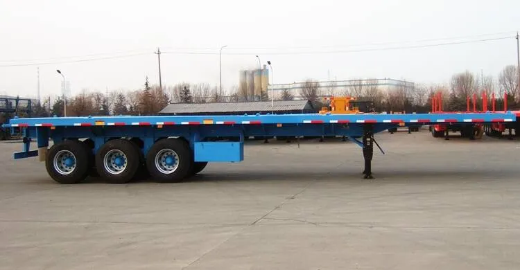 Tripple Axle Flat Bed 40FT Container Carrier Trailer Platform Semi Truck Flatbed Trailer for Sale Price