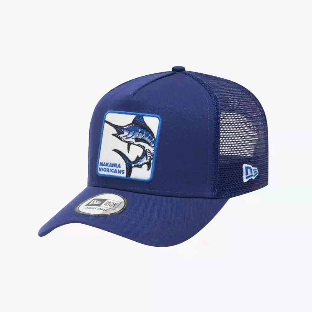 Trucker Cap with Applique Embroidery and Mesh Customized New-Era Cotton 5 Panel Fashion Sports Baseball Caps Hats